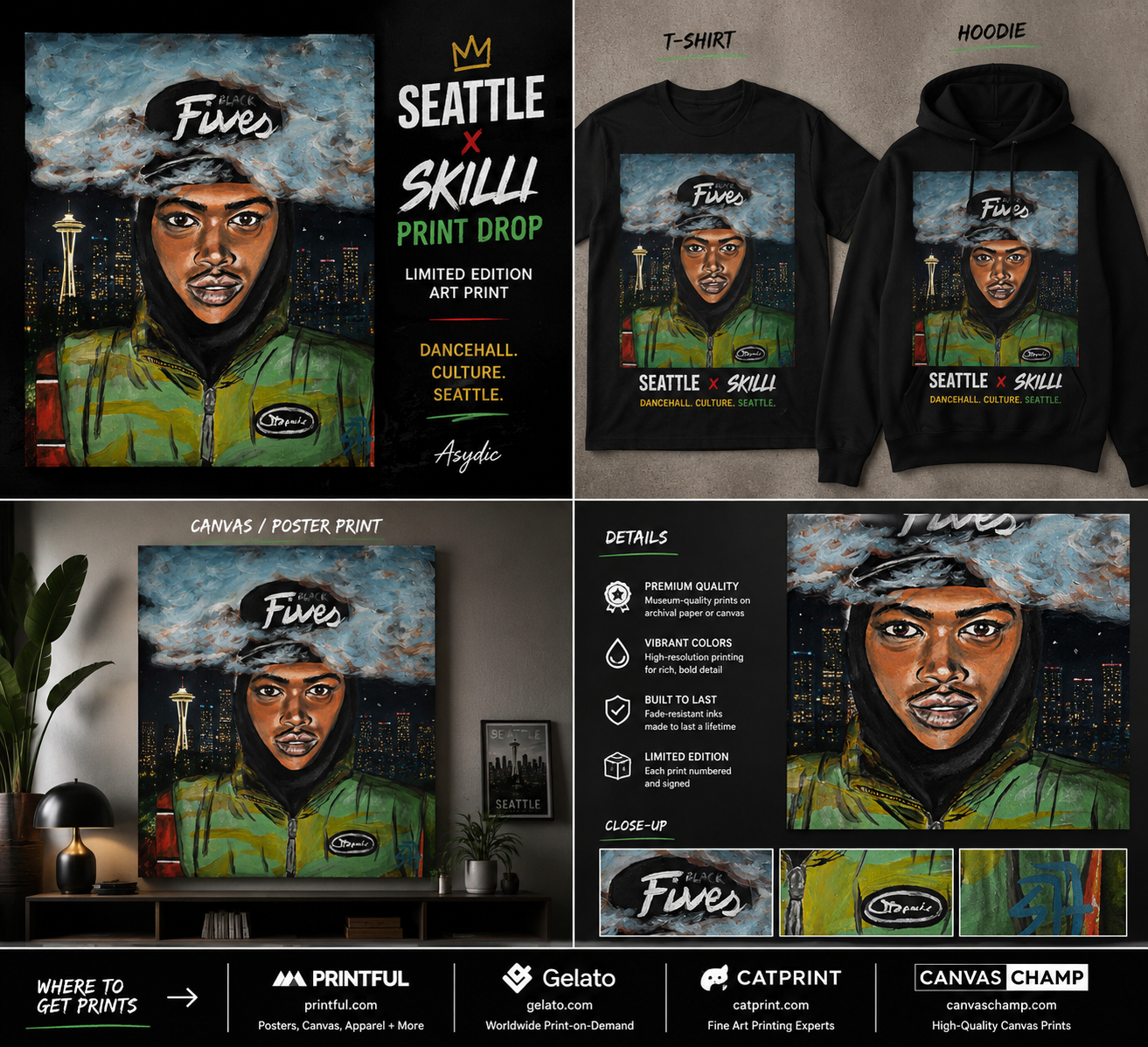 SKILLI X SEATTLE | Limited Edition Art Drop by Asydic