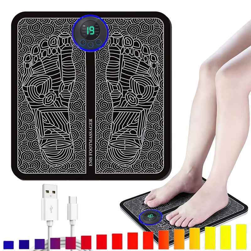 Foot Massager Stimulation Pad Electric Foot Massage with Remote 8 Mode 19 Levels of Strength Lightweight Relieve Foot Pressure