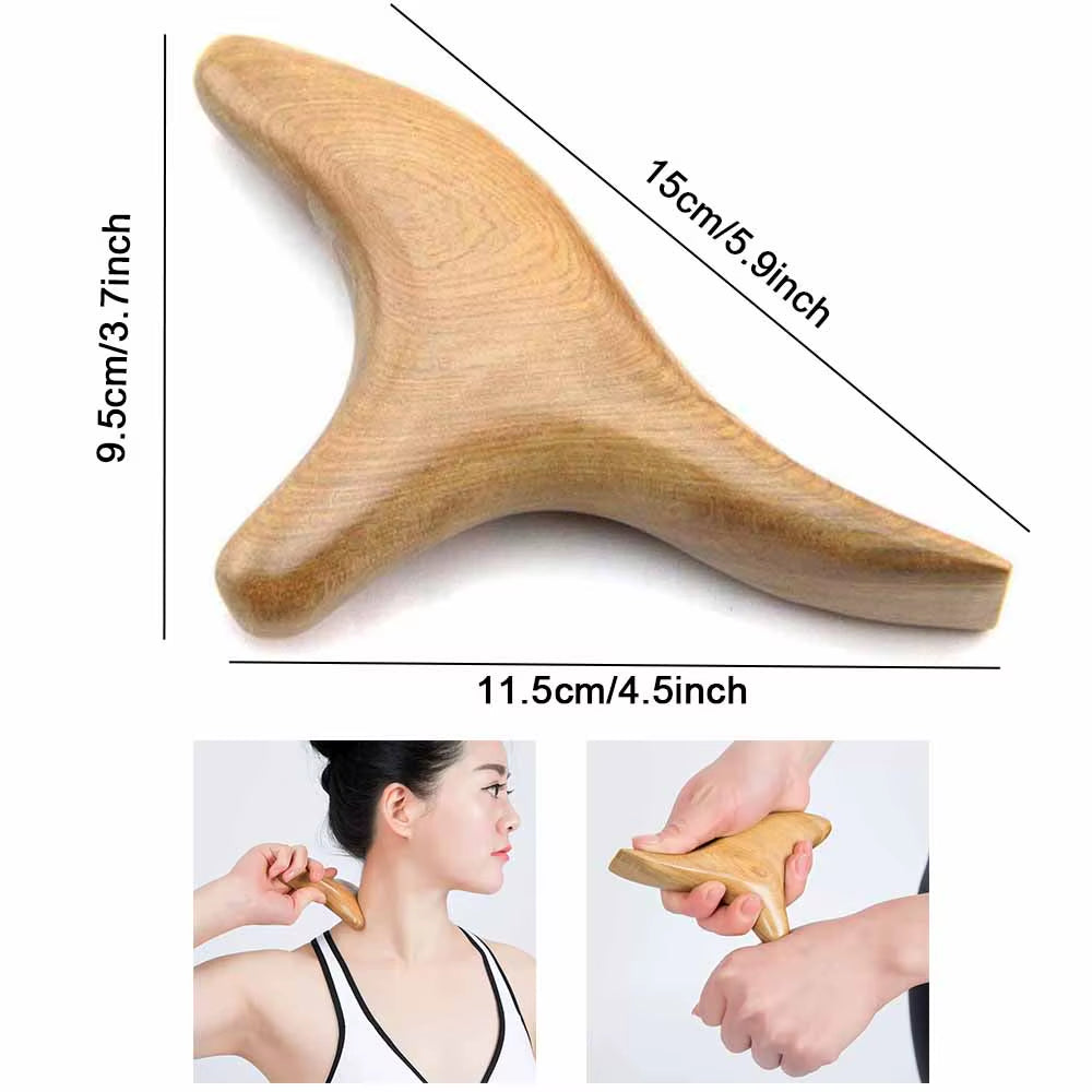 Wood Trigger Point Massage Gua Sha Tools,Professional Lymphatic Drainage Tools,Wood Therapy Massage Tools for Back Leg Hand Face