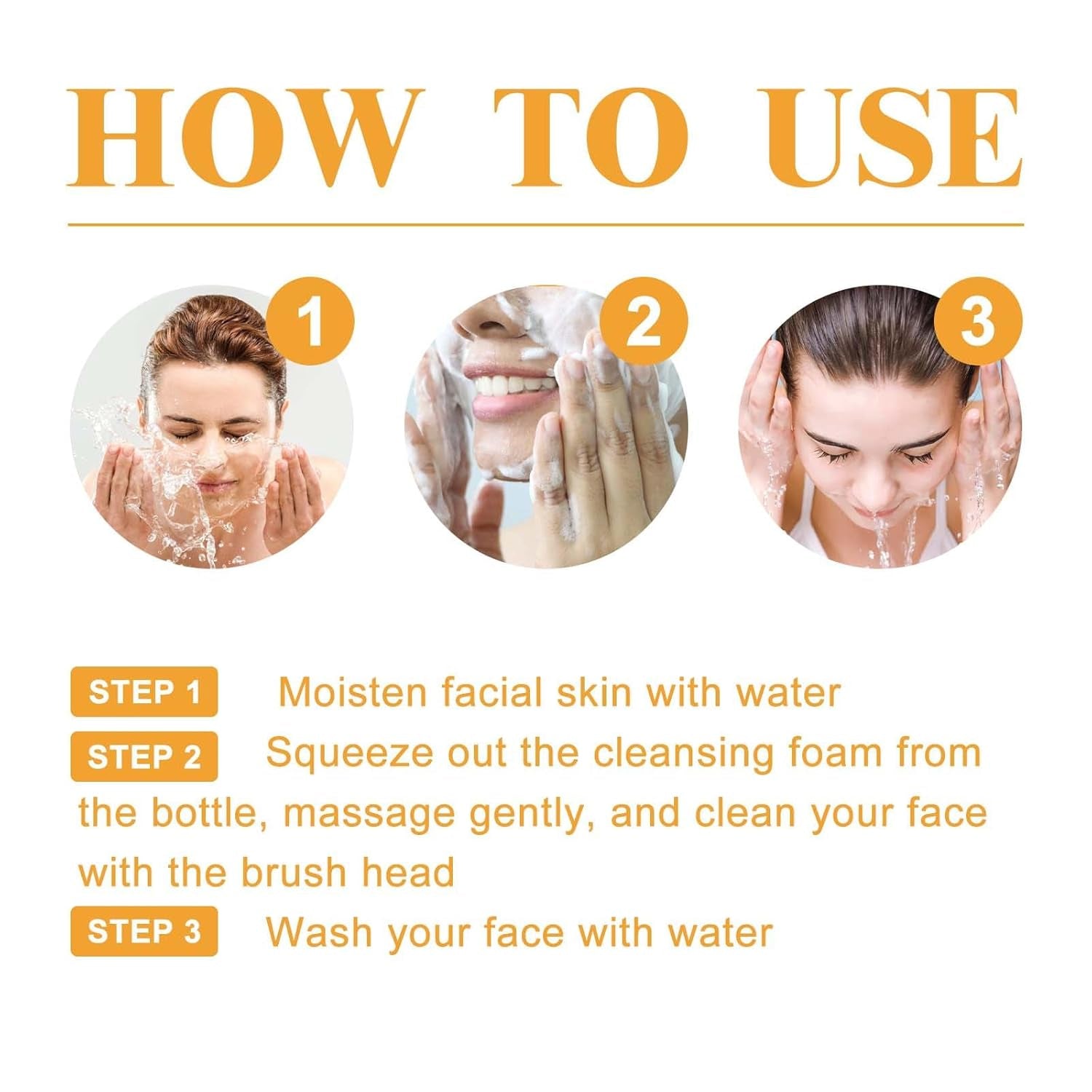 Turmeric Face Wash with Brush, Turmeric Foaming Face Cleanser & Face Serum, Deep Cleansing Exfoliating Moisturizing for Women, All Skin (2,Combo)