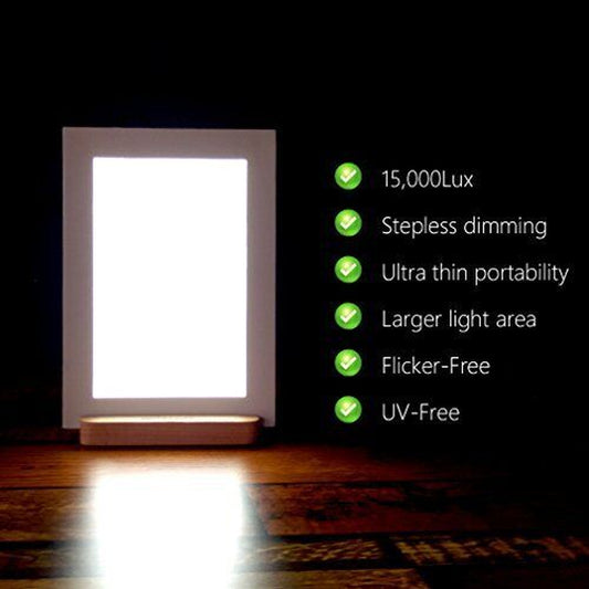 Happy Sunlight Therapy Lamp 15000 Lux Full Spectrum LED Lamp Uv-Free Portable...