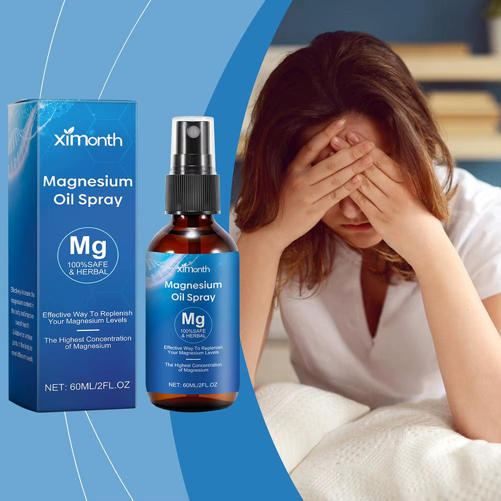 Natural Magnesium Oil Spray Essential Oil Magnesium Spray Relieve Muscle Body Pain Smoothes and Softens Skin for Restlessne F9H3