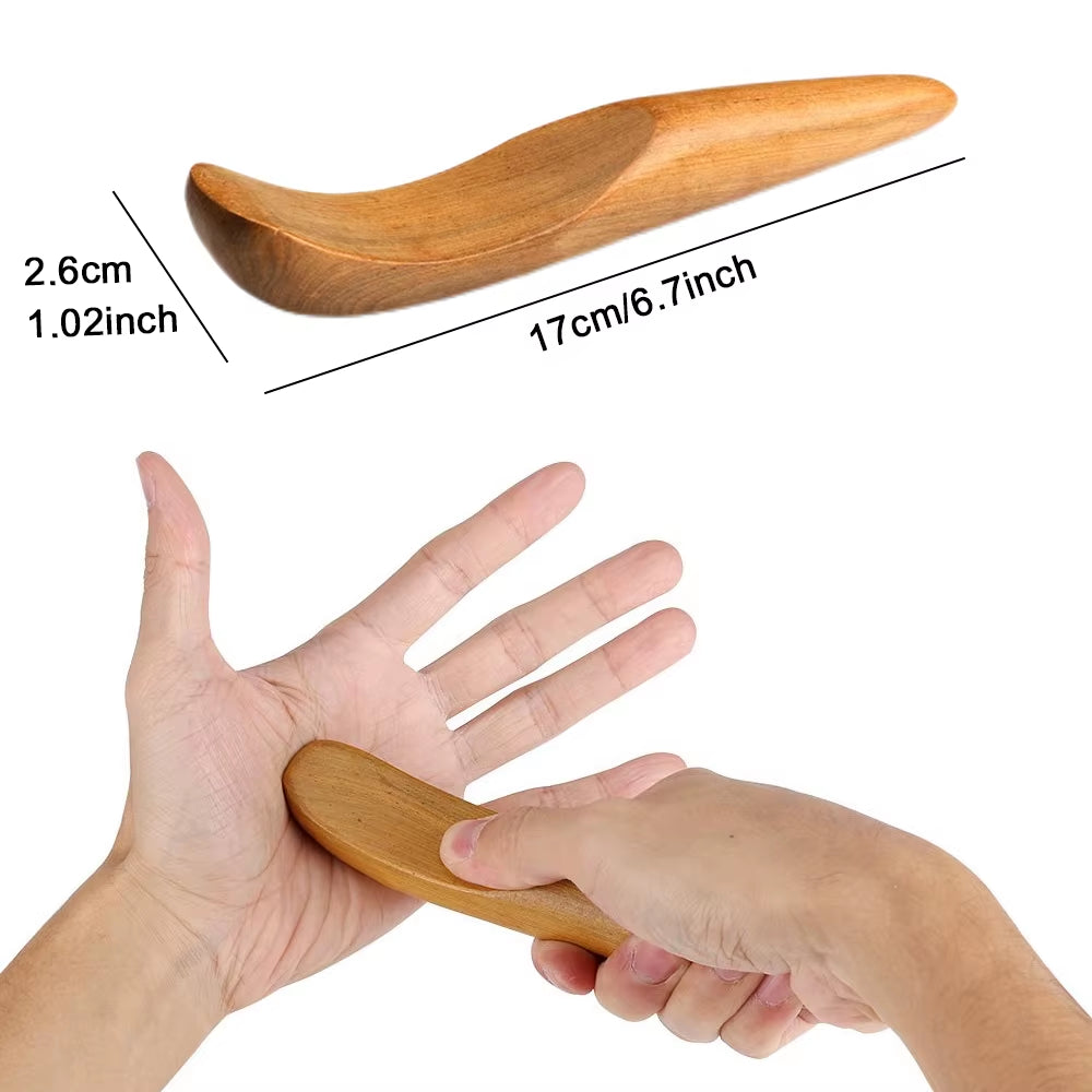 Wood Trigger Point Massage Gua Sha Tools,Professional Lymphatic Drainage Tools,Wood Therapy Massage Tools for Back Leg Hand Face