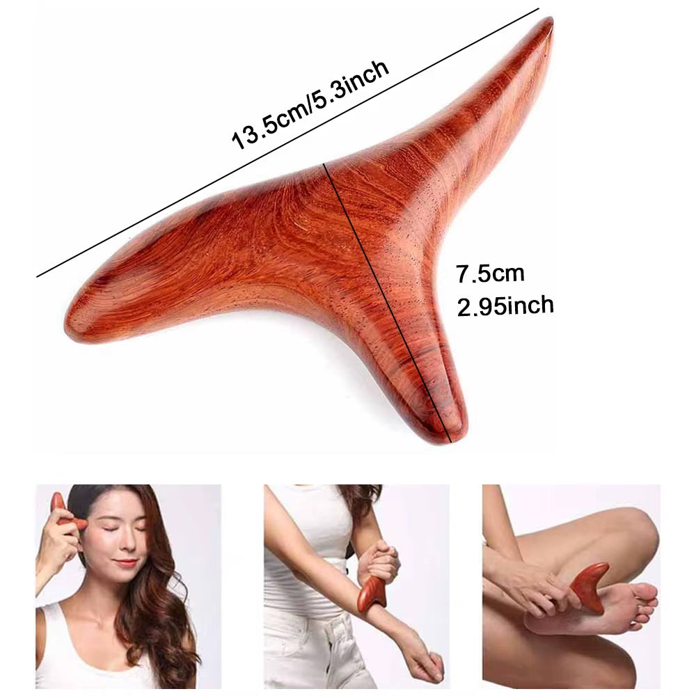 Wood Trigger Point Massage Gua Sha Tools,Professional Lymphatic Drainage Tools,Wood Therapy Massage Tools for Back Leg Hand Face