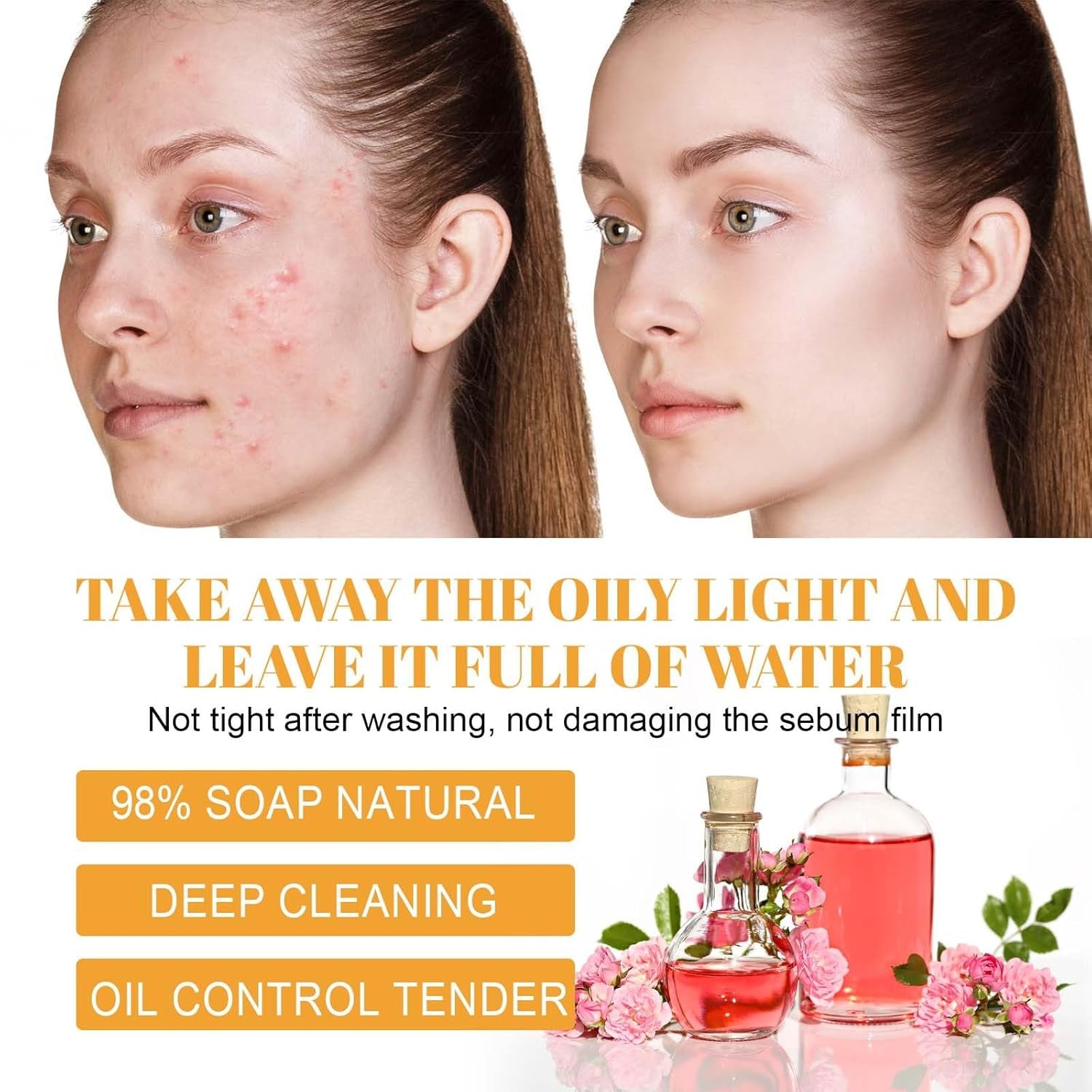 Turmeric Face Wash with Brush, Turmeric Foaming Face Cleanser & Face Serum, Deep Cleansing Exfoliating Moisturizing for Women, All Skin (2,Combo)